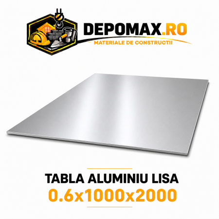 Tabla aluminiu lisa 0.6mm, 1000x2000mm (1050A)
